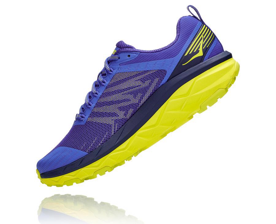 Hoka One One Mens Trail Shoes - Challenger ATR 5 - Blue/Green - BAMP60971